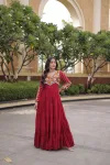 Lw 9355 Rayon With Gamthi Embroidered Work Navratri Gown Collections